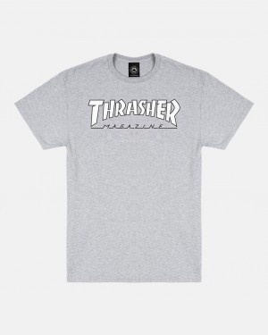 T-Shirts Thrasher Magazine Outlined T-Shirt Grises | RTG-543871