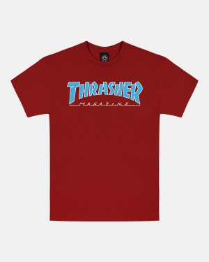 T-Shirts Thrasher Magazine Outlined T-Shirt Rojos | CZT-743821