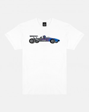 T-Shirts Thrasher Magazine Racecar T-Shirt Blancos | TYO-764598