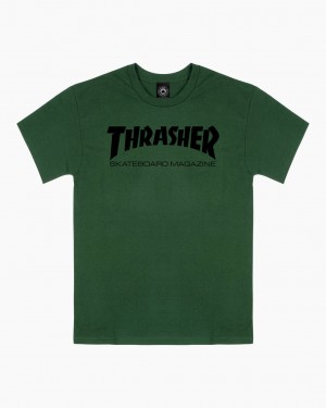 T-Shirts Thrasher Magazine Skate Mag T-shirt Verdes | PLU-894135