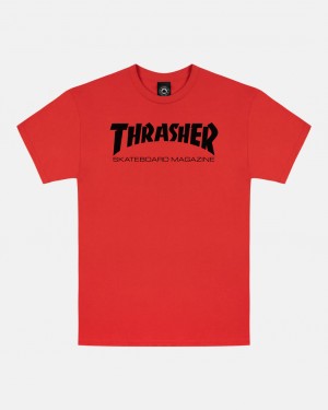 T-Shirts Thrasher Magazine Skate Mag Youth T-Shirt Rojos | KTD-589210