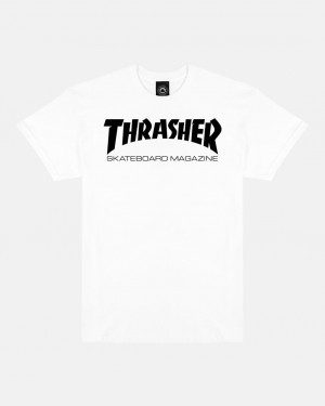 T-Shirts Thrasher Magazine Skate Mag Youth T-Shirt Blancos | QUY-180295