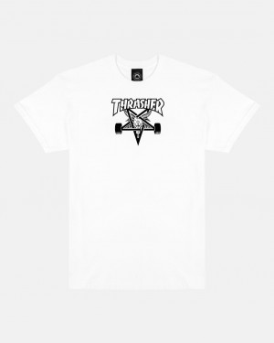 T-Shirts Thrasher Magazine Skategoat T-Shirt Blancos | UJT-698312