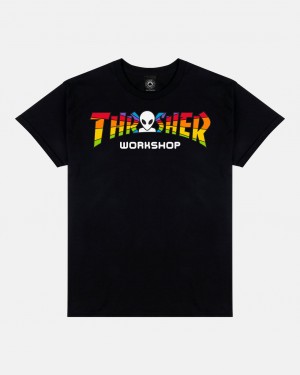 T-Shirts Thrasher Magazine Spectrum T-Shirt Negros | TNP-610425