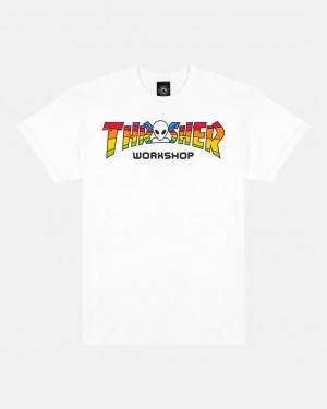 T-Shirts Thrasher Magazine Spectrum T-Shirt Blancos | UNW-073198