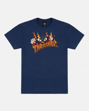 T-Shirts Thrasher Magazine Sucka Free By Neckface T-Shirt Azul Marino Azules | JLH-576098