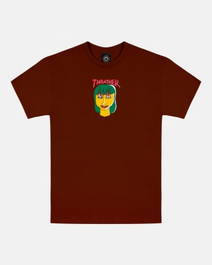 T-Shirts Thrasher Magazine Talk Shit By Gonz T-Shirt Vino Granate | OUL-497230