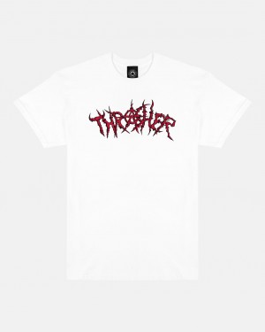 T-Shirts Thrasher Magazine Thorns T-Shirt Blancos | AEU-634051