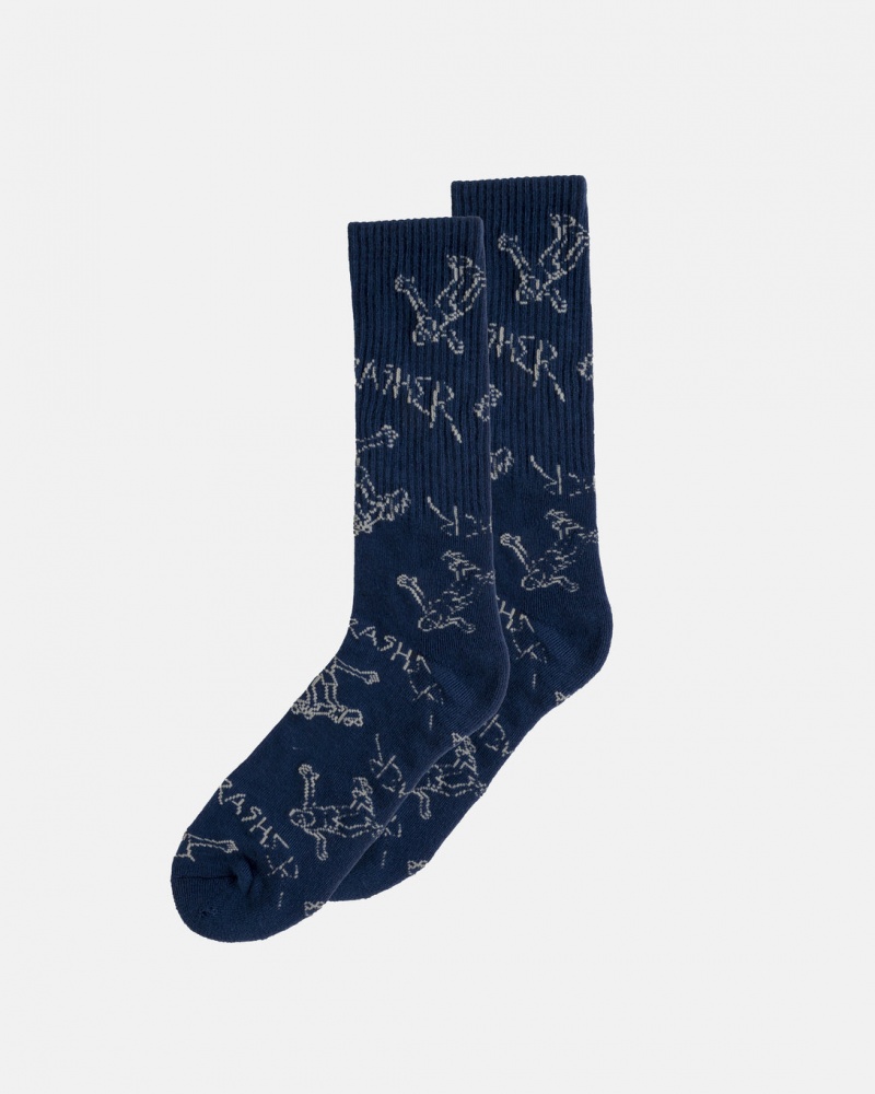 Calcetines Thrasher Magazine Gonz Socks Azul Marino Grises | GEQ-314289