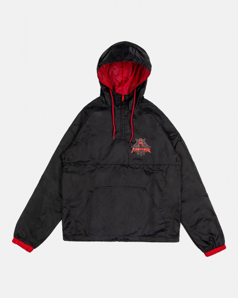 Chamarras Thrasher Magazine Golden Gate Anorak Jacket Negros | PGQ-973208