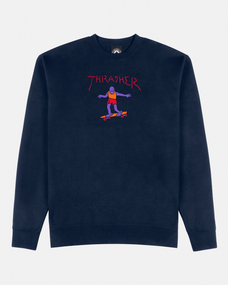 Crewneck Thrasher Magazine Gonz Crewneck Azul Marino Azules | JSB-280651