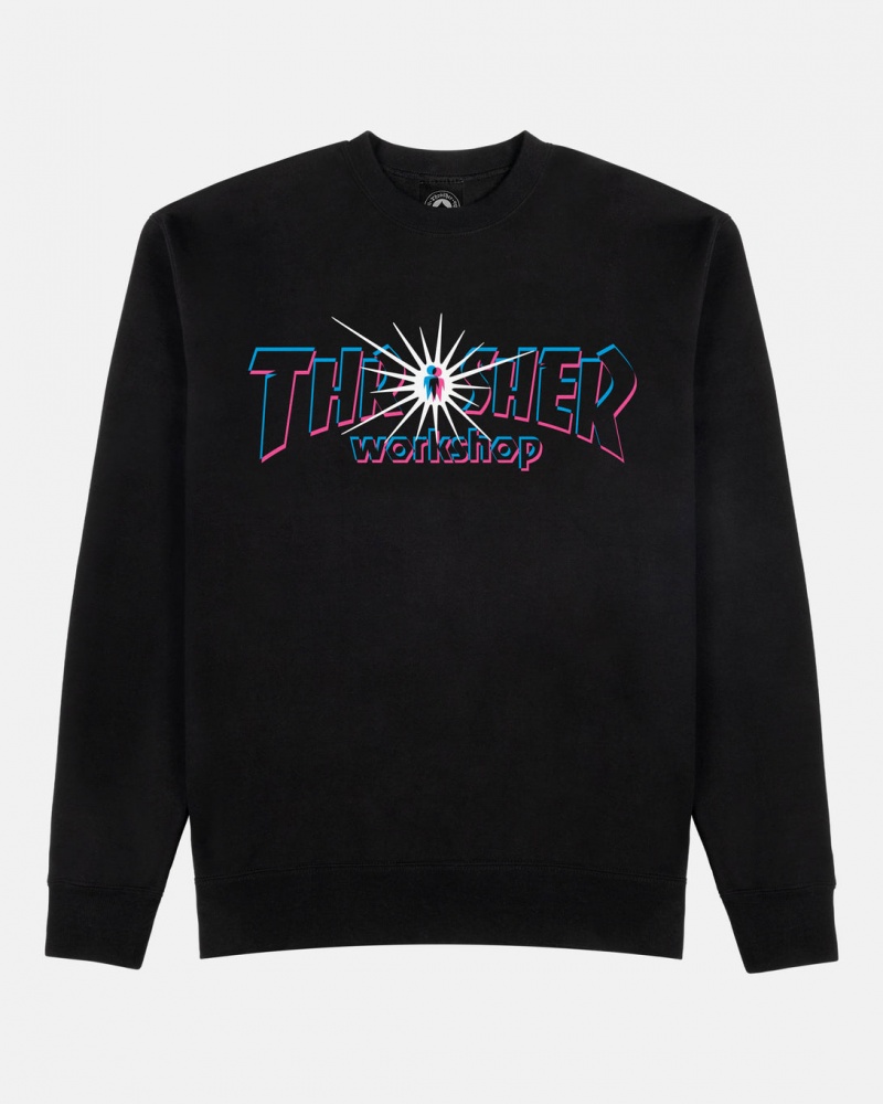 Crewneck Thrasher Magazine Nova Crewneck Negros | LVP-614850