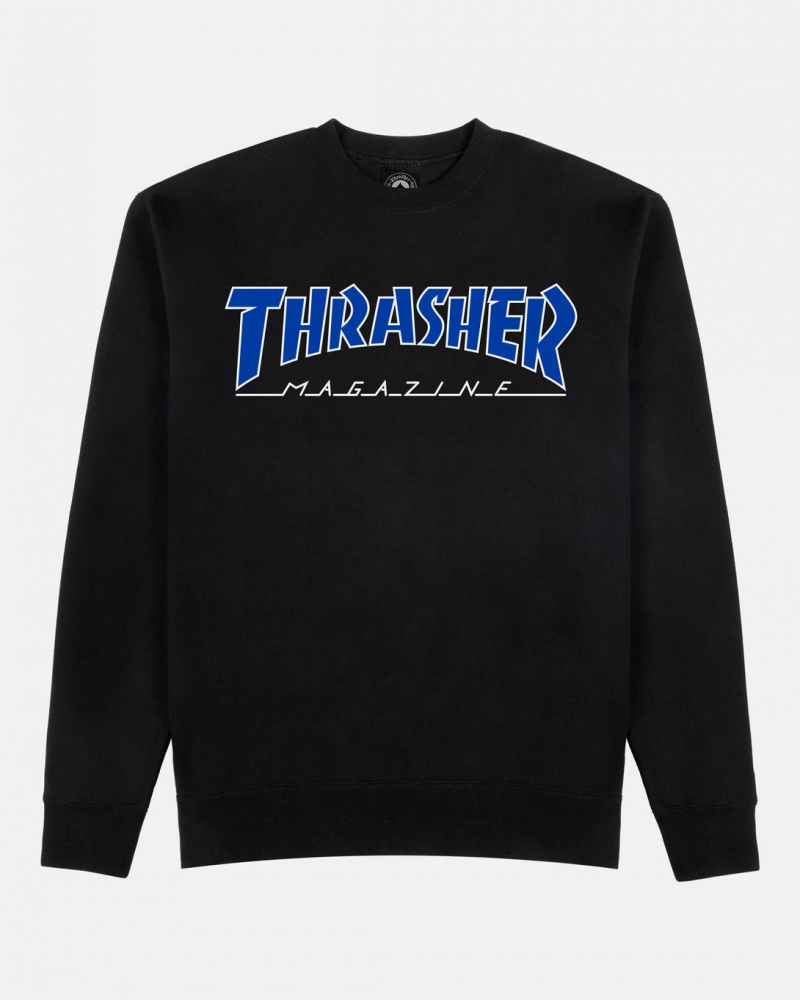 Crewneck Thrasher Magazine Outlined Crewneck Negros Azules | QPG-037942