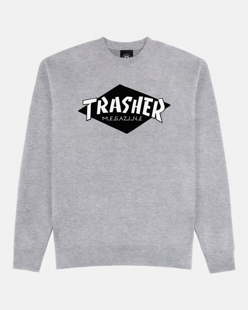 Crewneck Thrasher Magazine Trasher Crewneck Grises | CTD-103564