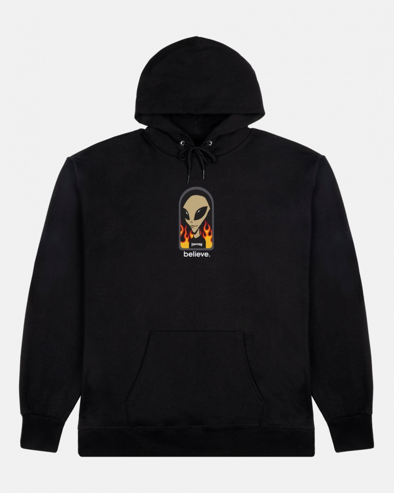 Hoodies Thrasher Magazine Believe Hoodie Negros | CXP-821409