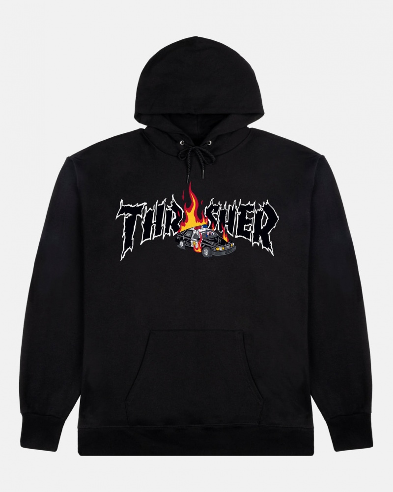 Hoodies Thrasher Magazine Cop Car Hoodie Negros | RNI-057942