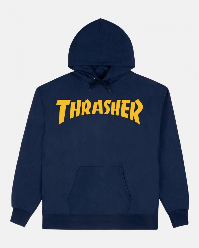 Hoodies Thrasher Magazine Cover Logo Hoodie Azul Marino Azules | QJX-405786