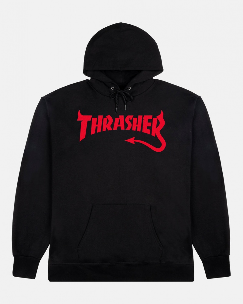 Hoodies Thrasher Magazine Diablo Hoodie Negros | NRF-672831