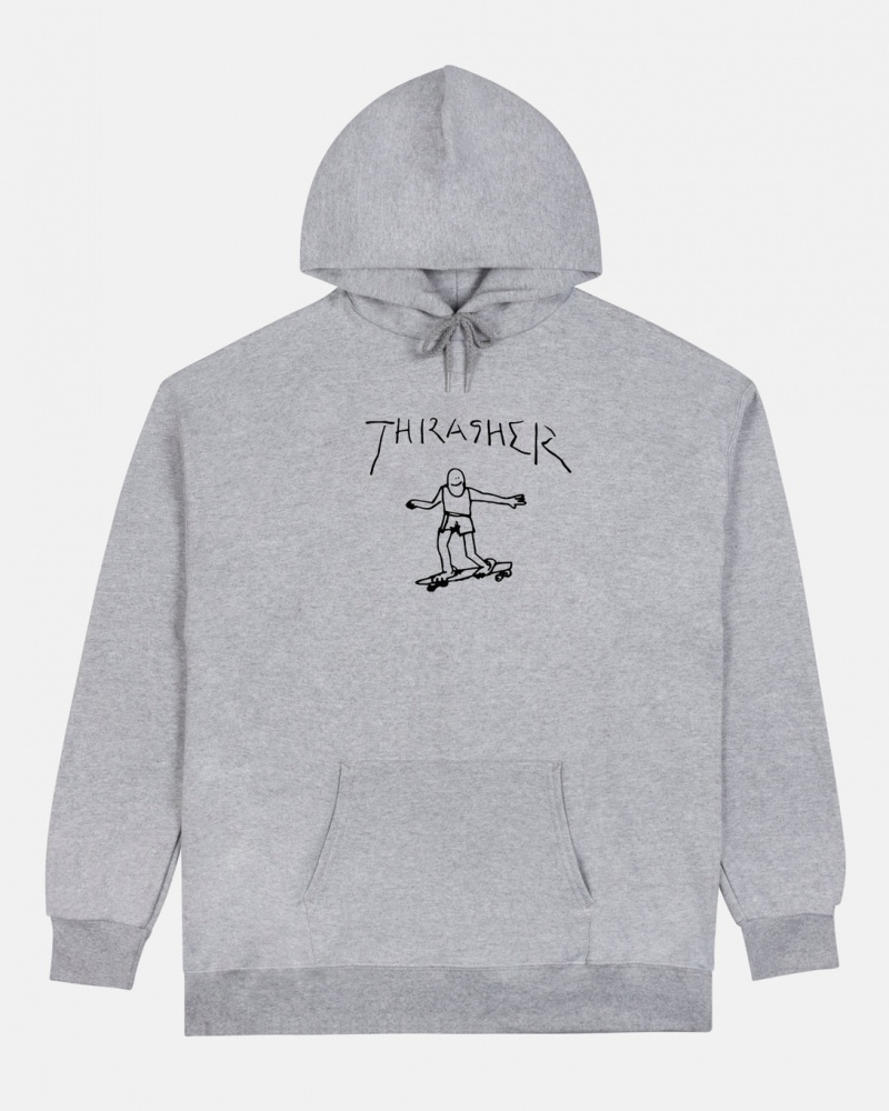 Hoodies Thrasher Magazine Gonz Hoodie Grises Negros | BCF-940715