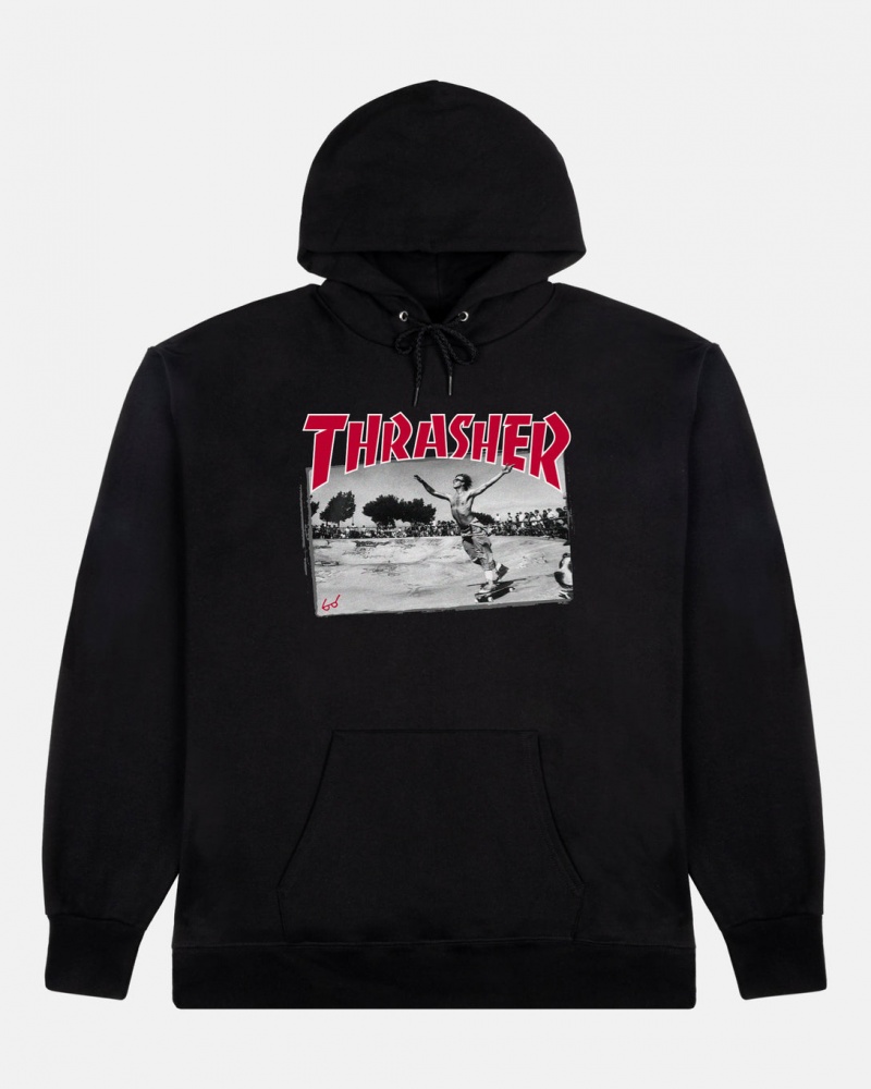 Hoodies Thrasher Magazine Jake Dish Hoodie Negros | FPX-962735