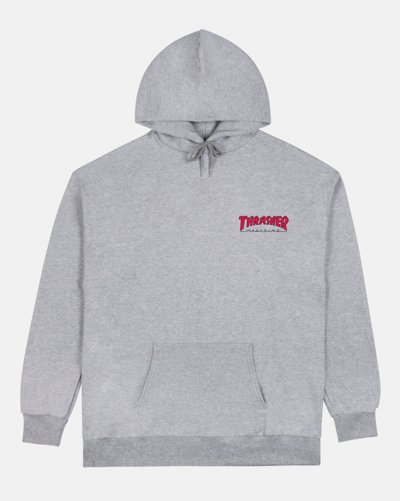 Hoodies Thrasher Magazine Little Outline Hoodie Azules | ZRB-219854