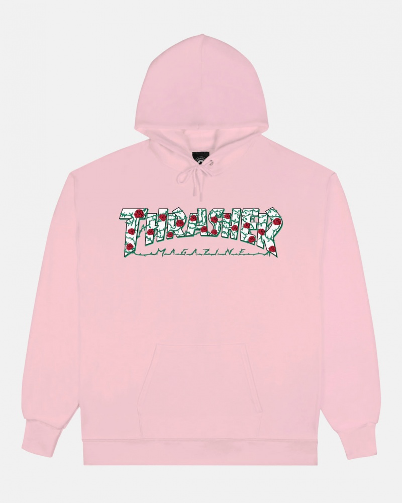 Hoodies Thrasher Magazine Roses Hoodie Rosas Claro | PTM-035214
