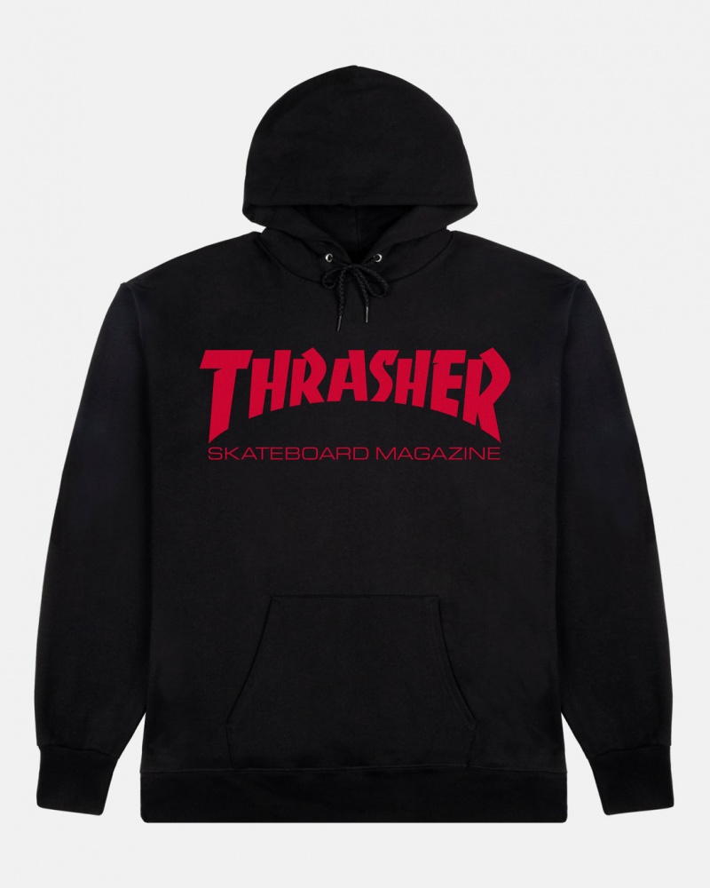 Hoodies Thrasher Magazine Skate Mag Hoodie Negros Rojos | ABW-632708