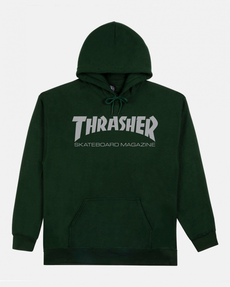 Hoodies Thrasher Magazine Skate Mag Hoodie Verdes Grises | YFQ-478206