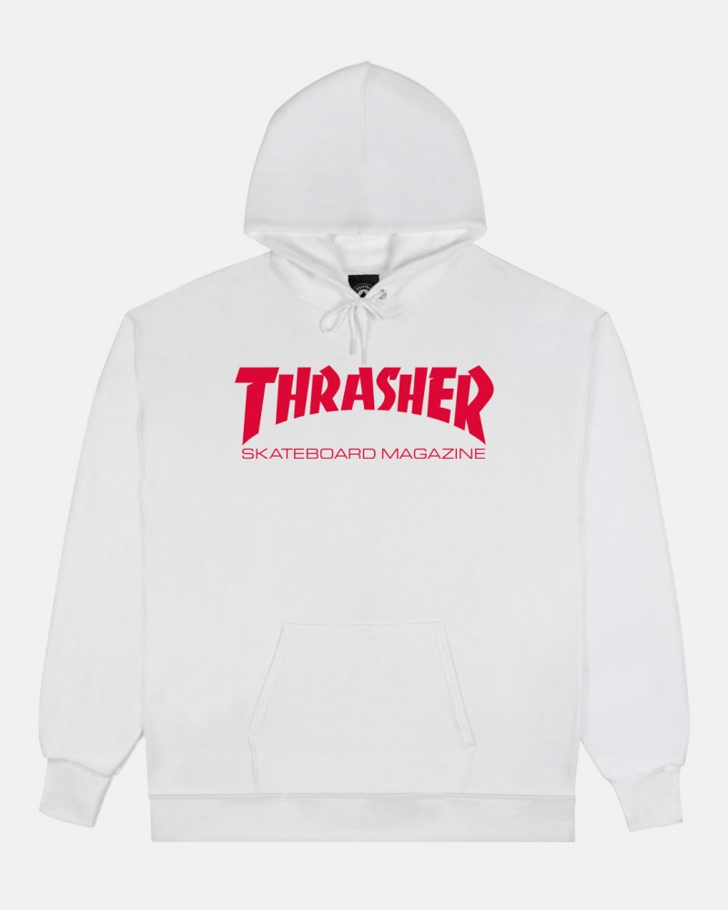 Hoodies Thrasher Magazine Skate Mag Hoodie Blancos Rojos | PCU-315087