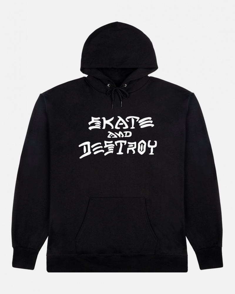 Hoodies Thrasher Magazine Skate and Destroy Hoodie Negros | WRF-346972