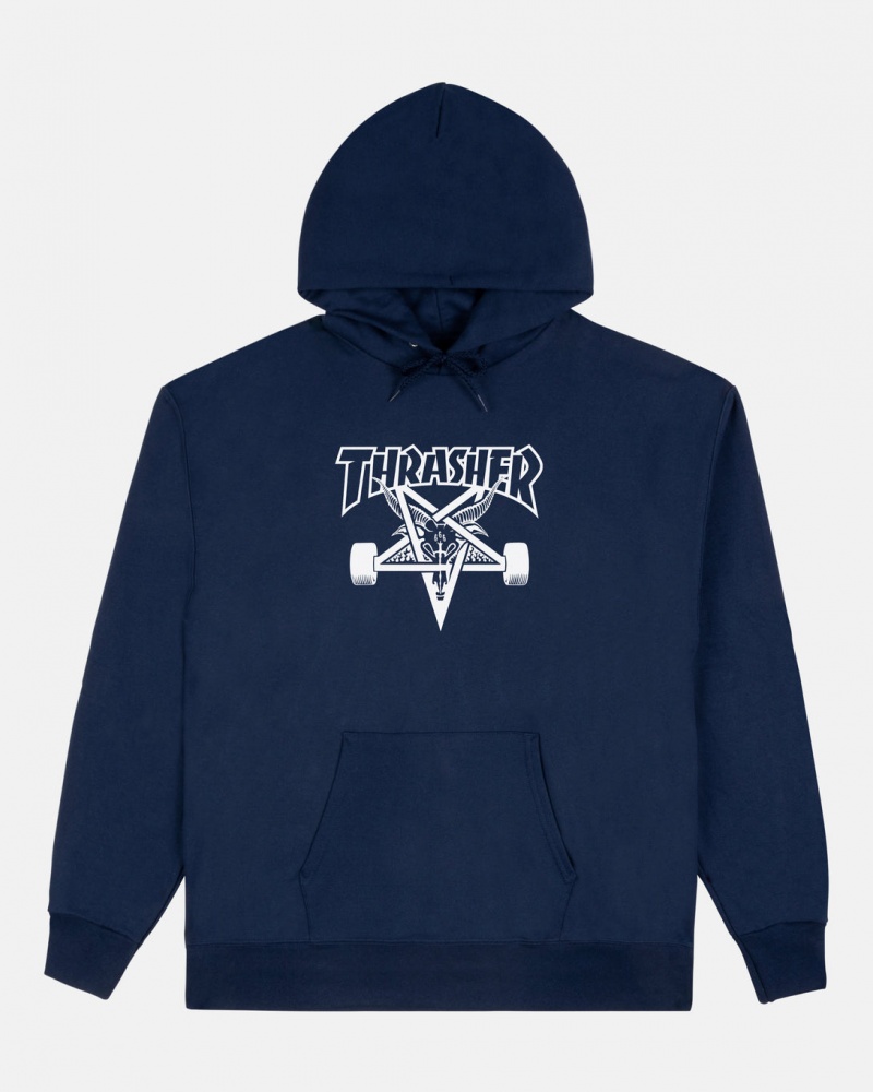 Hoodies Thrasher Magazine Skategoat Hoodie Azul Marino Azules | ONH-596284