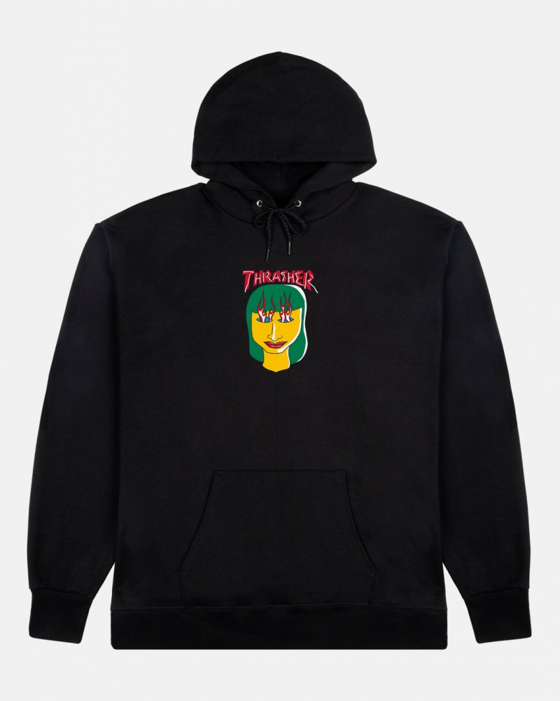 Hoodies Thrasher Magazine Talk Shit By Gonz Hoodie Negros | CJO-314652