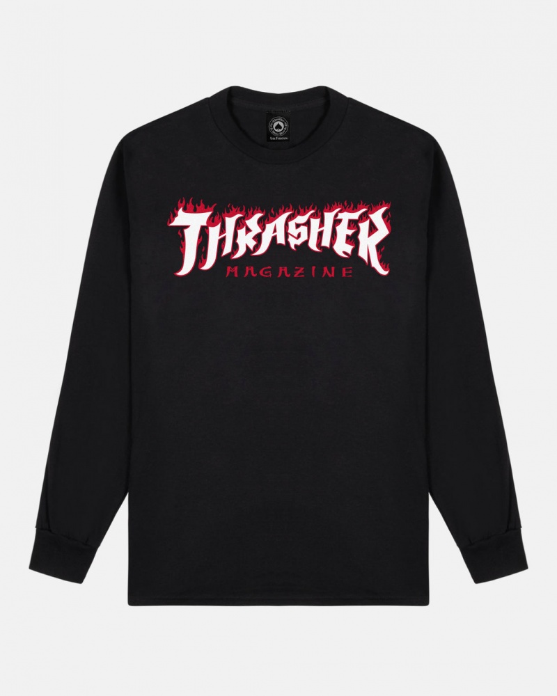 Manga Larga Thrasher Magazine Possessed Long sleeve Negros | KUQ-395642