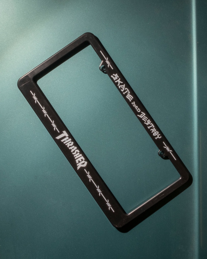 Other Thrasher Magazine Barbed Wire License Plate Cover Negros | YMA-439260