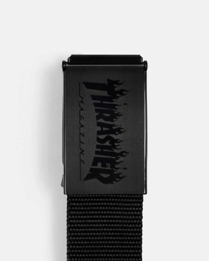 Other Thrasher Magazine Flame Logo Web Belt Negros | QJZ-169745