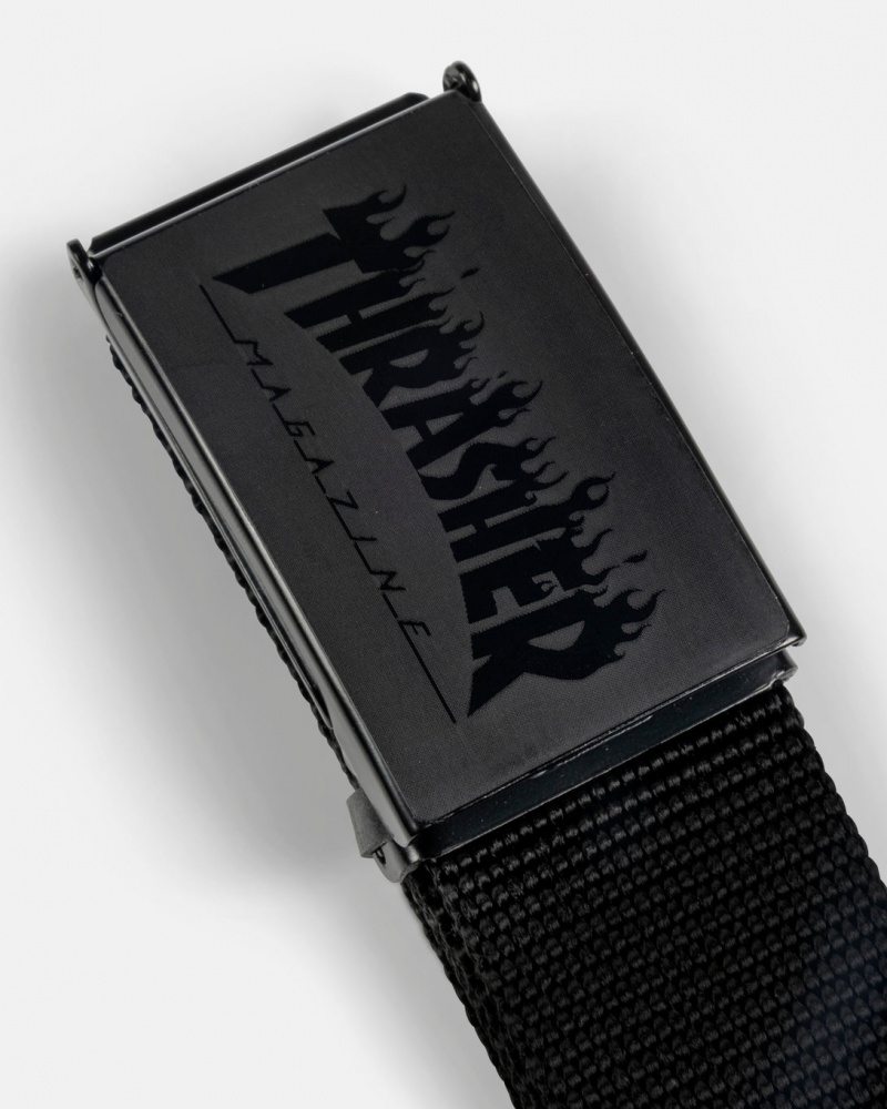 Other Thrasher Magazine Flame Logo Web Belt Negros | QJZ-169745
