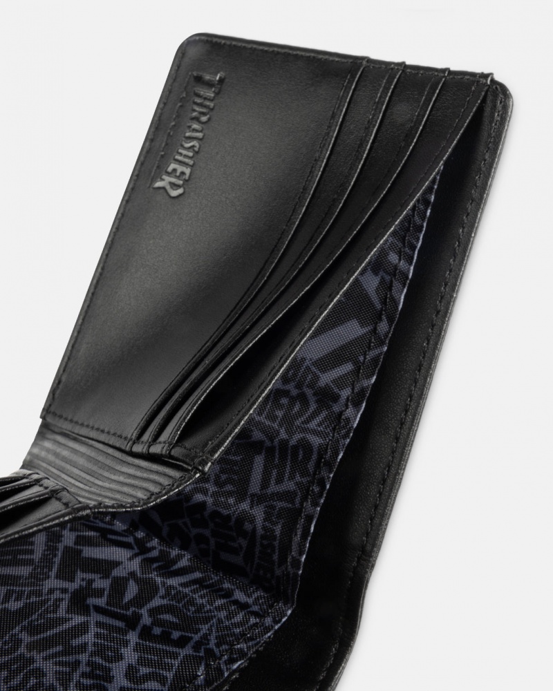 Other Thrasher Magazine Skategoat Cuero Bi-Fold Wallet Negros | VWR-047926