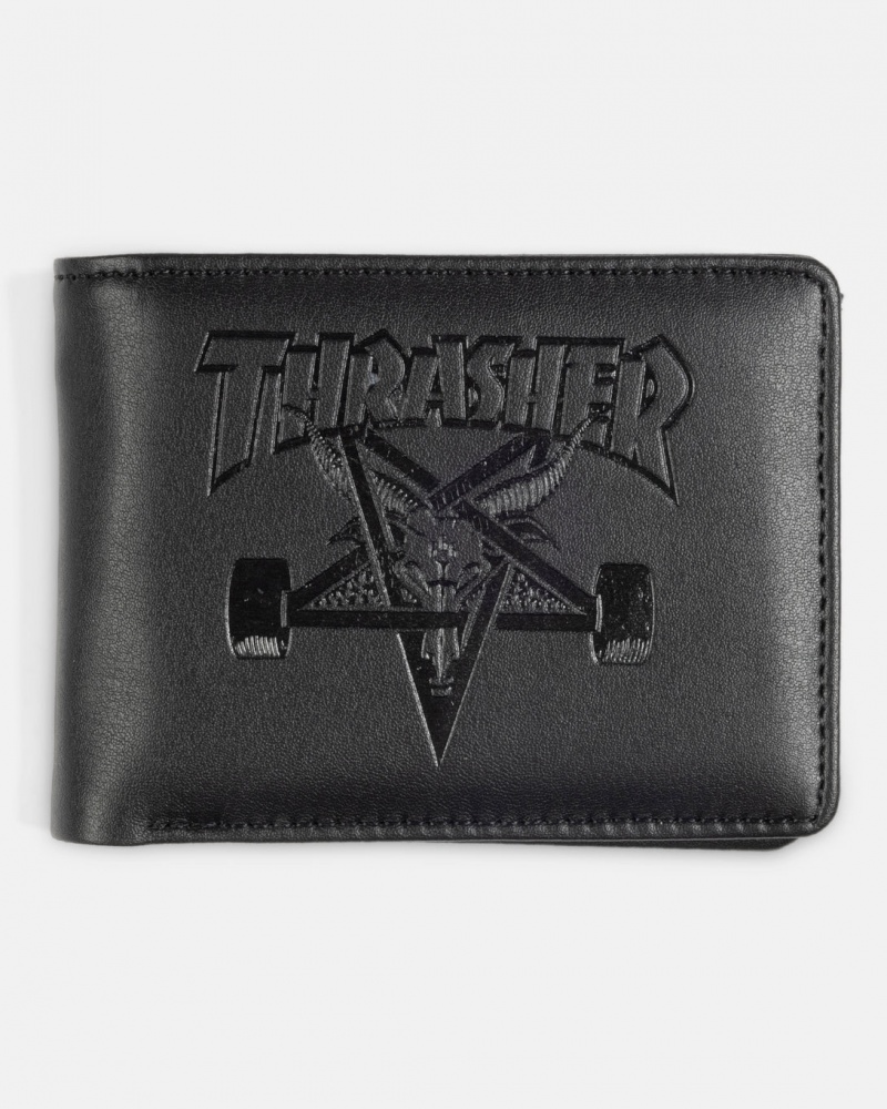 Other Thrasher Magazine Skategoat Cuero Bi-Fold Wallet Negros | VWR-047926