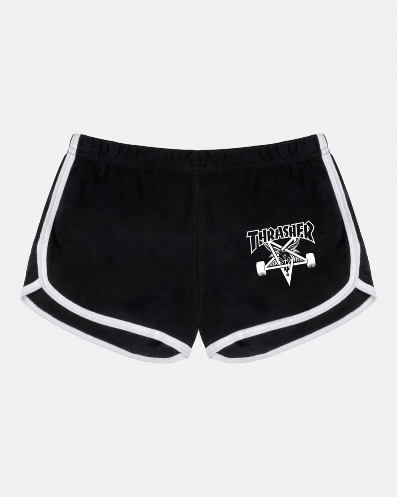 Pantalones Thrasher Magazine Skategoat Shorts Negros Blancos | LIN-431507