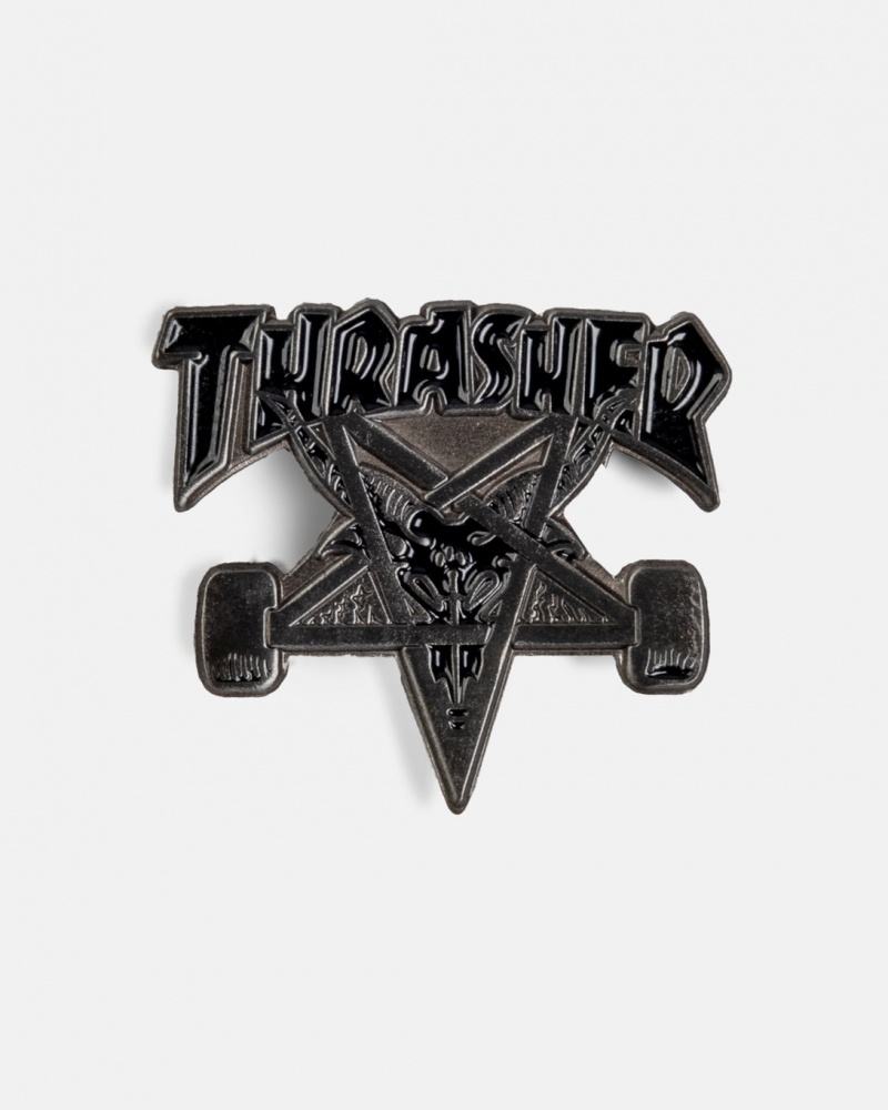 Pins & Patches Thrasher Magazine Skategoat Lapel Pin Plateados | EAN-214863