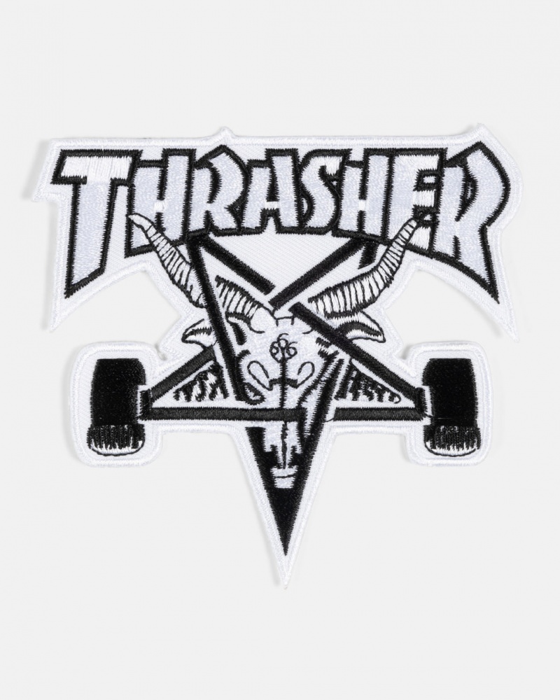 Pins & Patches Thrasher Magazine Skategoat Patch Negros Blancos | YRH-184657