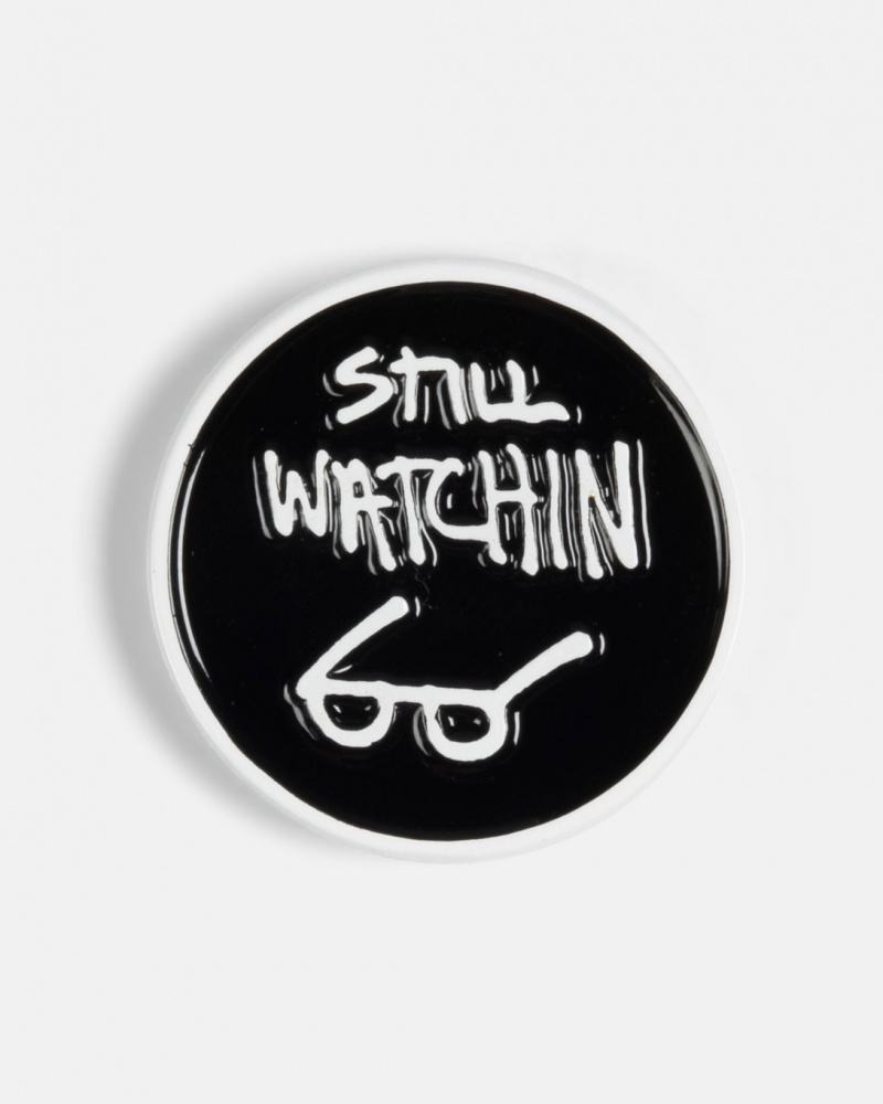 Pins & Patches Thrasher Magazine Still Watchin Lapel Pin Negros Blancos | LUF-347059