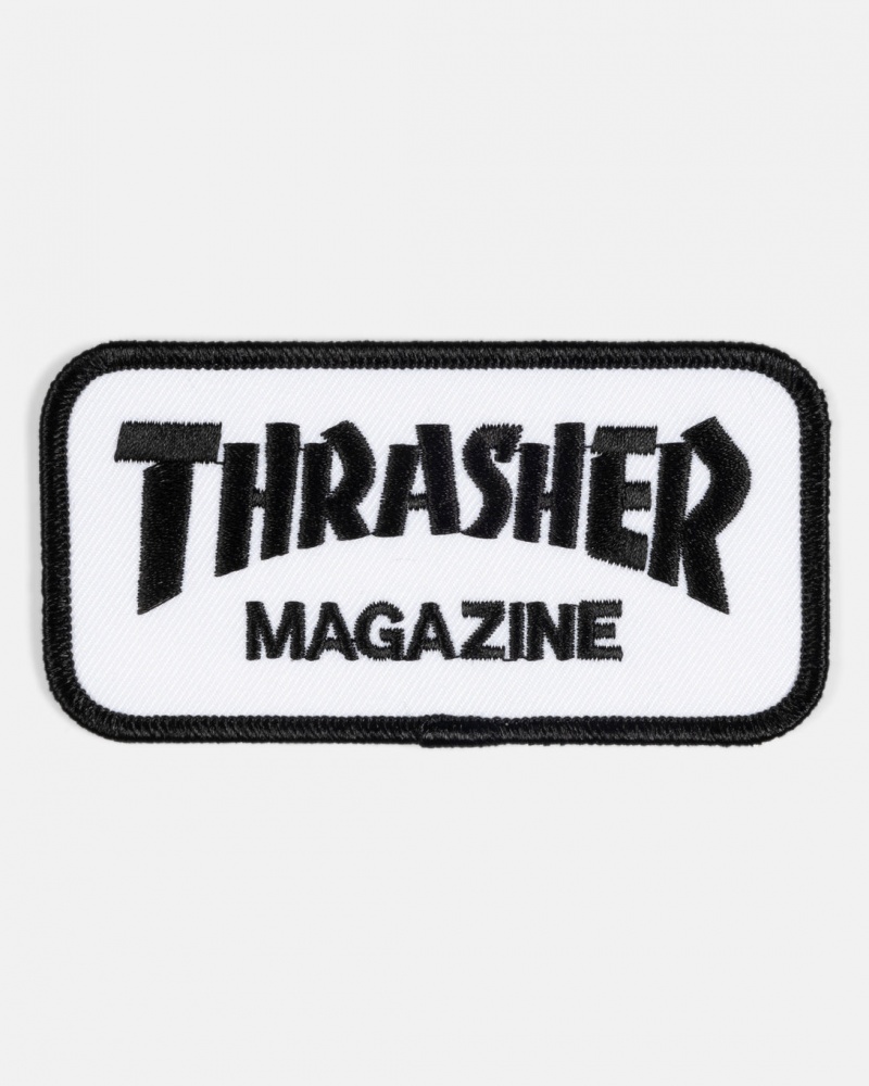Pins & Patches Thrasher Magazine Thrasher MAGAZINE LOGO Patch Blancos Negros | KDT-497586