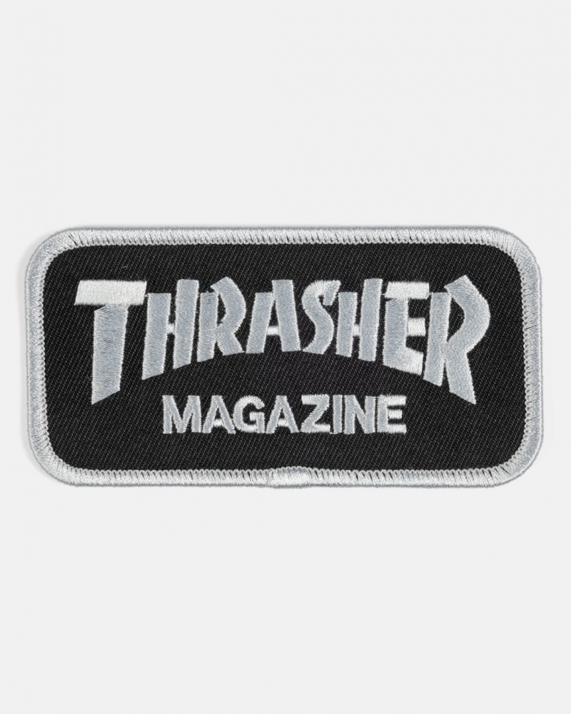 Pins & Patches Thrasher Magazine Thrasher MAGAZINE LOGO Patch Negros Grises | THB-284059