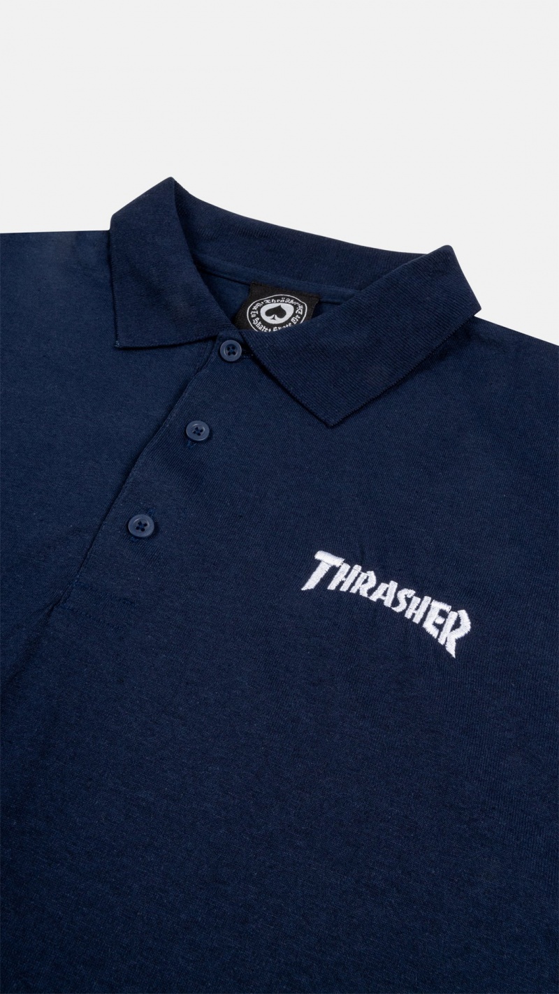 Polos Thrasher Magazine Thrasher Polo Azul Marino Azules | GNC-638529