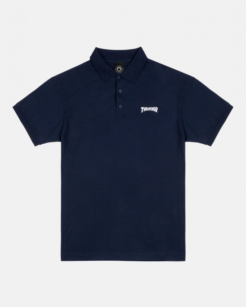 Polos Thrasher Magazine Thrasher Polo Azul Marino Azules | GNC-638529