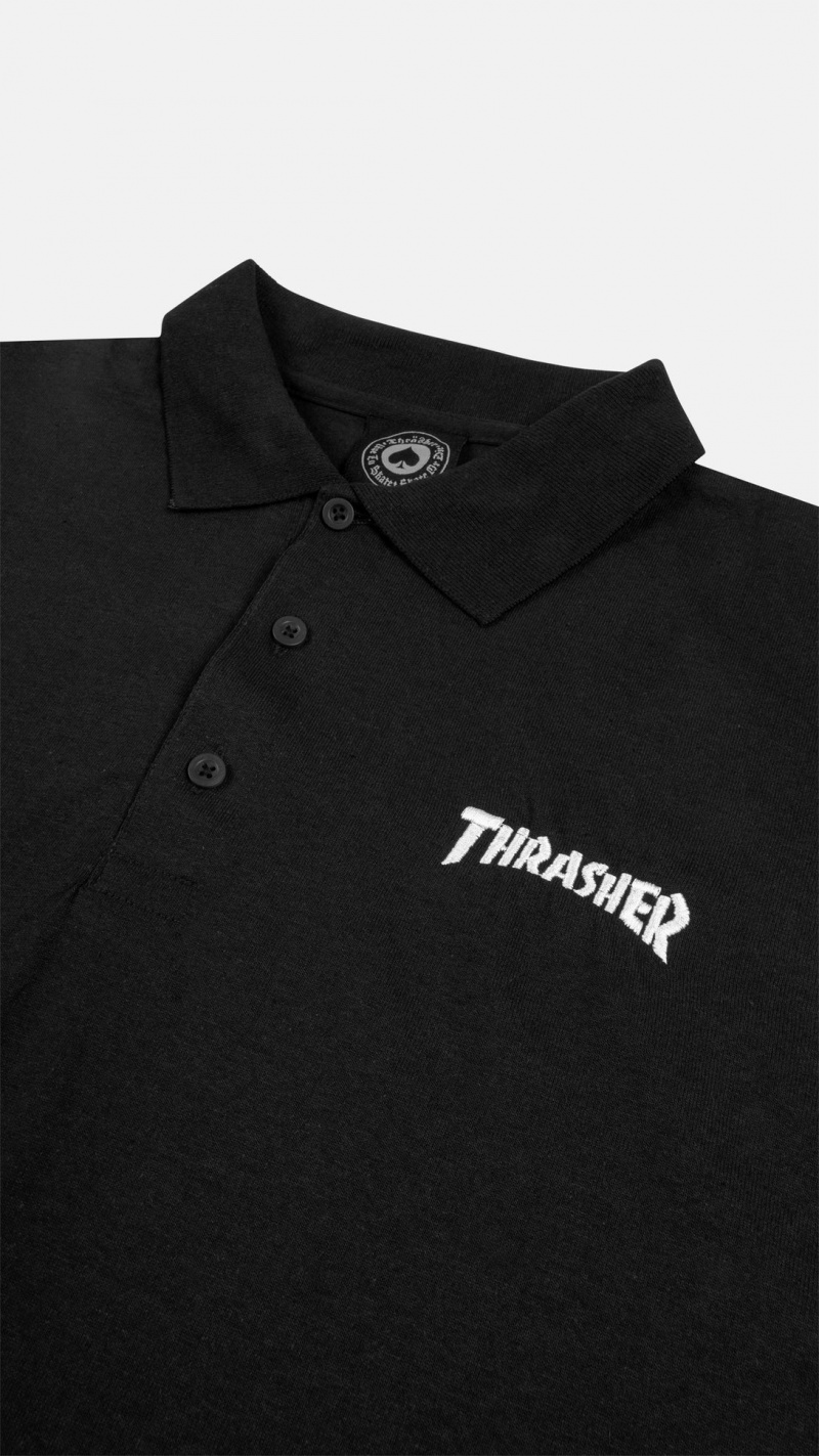 Polos Thrasher Magazine Thrasher Polo Negros | XTN-483910