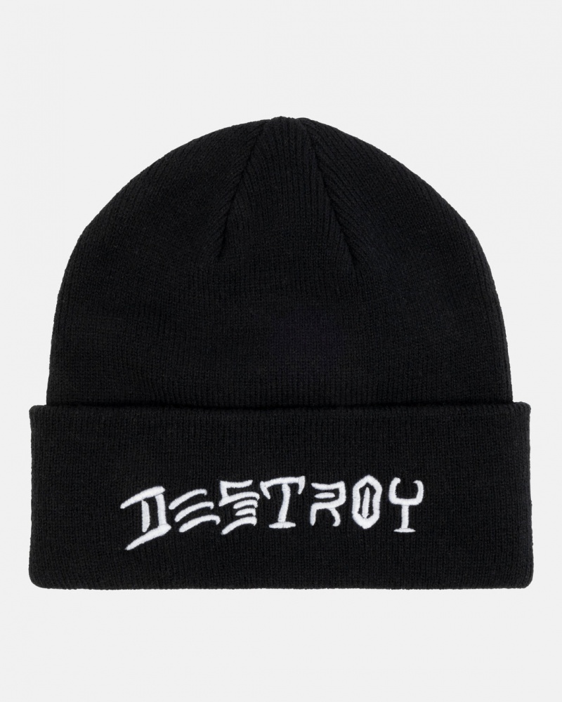 Sombreros Thrasher Magazine Destroy Beanie Negros | CLP-785290