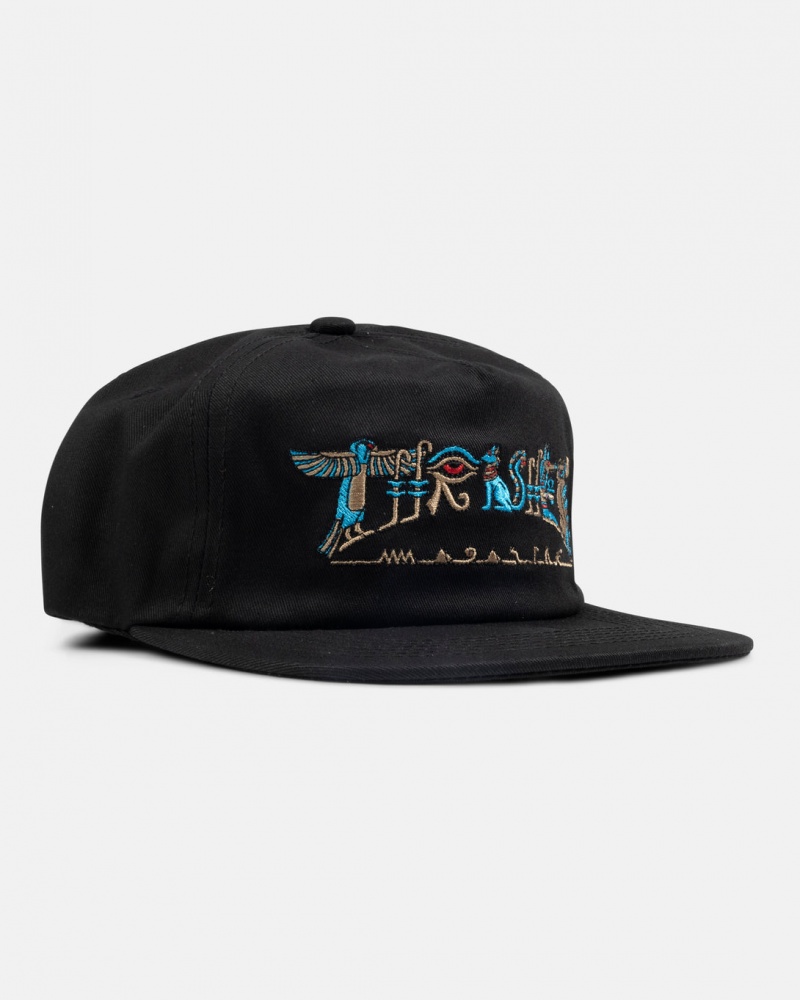 Sombreros Thrasher Magazine Hieroglyphic Snapback Negros | FWK-319804