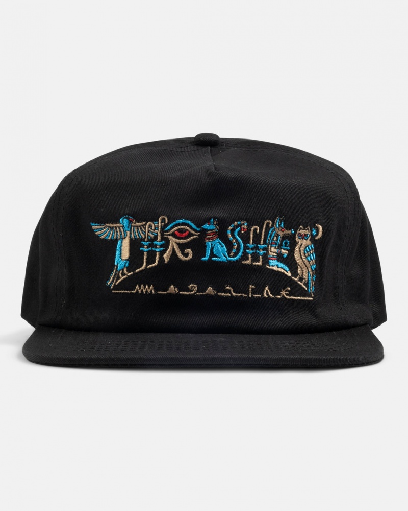 Sombreros Thrasher Magazine Hieroglyphic Snapback Negros | FWK-319804